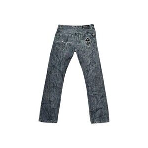 LRG Lifted Research Group Black Washed Out Denim Boys Y2K Grunge Skate 90s